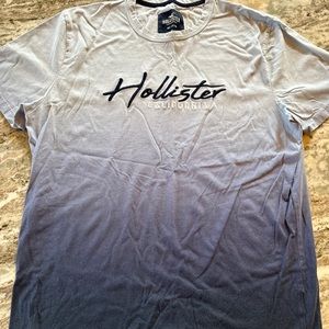 Hollister Mens Sz XL Ombré Logo T Shirt  100% Cotton Short Sleeve
